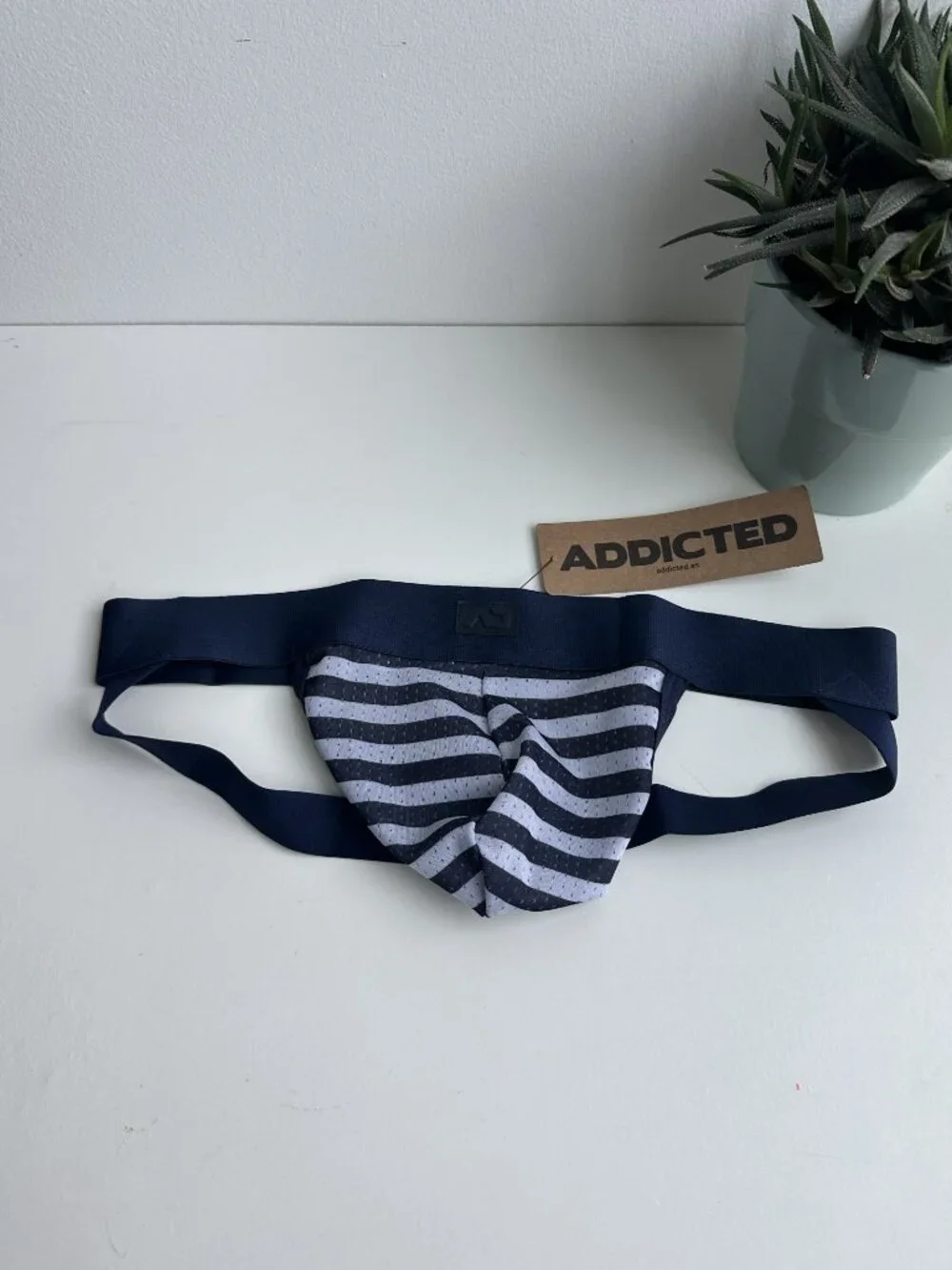Addicted - Sailor Mesh Jockstrap - Navy / White (M)